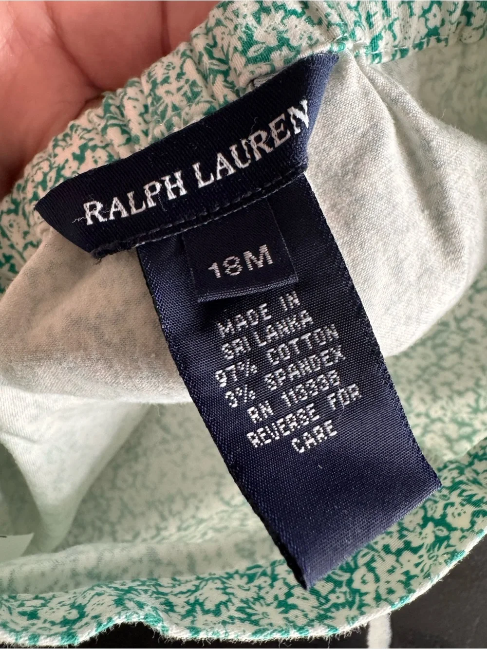 Ralph Lauren Mint Green Floral-Print Baby Pants